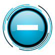 minus blue circle glossy icon