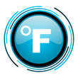 fahrenheit blue circle glossy icon