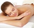 Attractive woman getting spa treatment