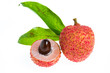 Isolated fresh lychees fruit