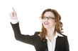 Attractive smiling businesswoman making choose