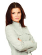 Portrait of beautiful business woman standing with folded arms