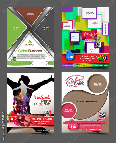 Vector: set of flyer set of flyer