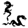 Two dragon silhouettes set 2
