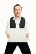 Man with poster