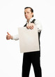 Man with poster