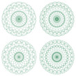 Vector: Set of Green Vector Guilloche Rosettes Set of Green Vector Guilloche Rosettes
