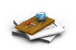 Globe in mousetrap.