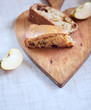 slices pie on the wood board