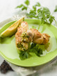 Photo: rolled up with avocado cream and parsley, selective focus rolled up with avocado cream and parsley, selective focus