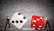 People pulling dices