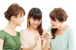 Beautiful young women using a cellular