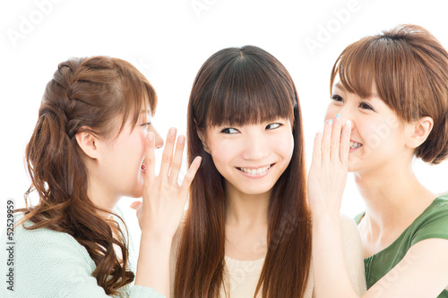 Photo: Beautiful young women isolated on white background Beautiful young women isolated on white background