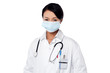 Young female surgeon wearing face mask