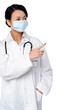 Female surgeon pointing out something