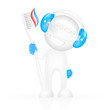Cute Robot mit der Zahnbürste