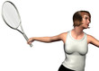 GIRL PLAY TENNIS - 3D