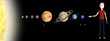3d render of cartoon character with solar system