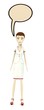3d render of cartoon character with speech bubble