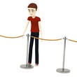 3d render of cartoon character with barriers