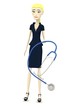 3d render of cartoon character with stethoscope