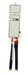 3d render of cartoon character with sign