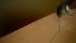 Close up of hacksaw in action