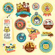 Vector: Set of animal labels and stickers Set of animal labels and stickers