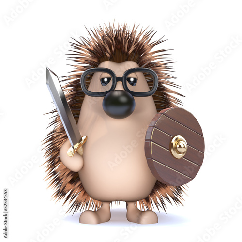 Illustration: Cute hedgehog lives the barbarian lifestyle Cute hedgehog lives the barbarian lifestyle