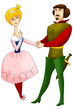 Woman man princess prince character cartoon style vector