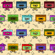 Cassette tapes seamless pattern