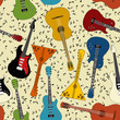 Seamless pattern of guitars