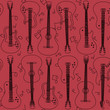 Seamless pattern of guitars
