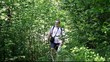 Hiker in the woods on trails /episode2/