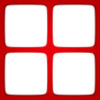 Rahmen, Fenster, rot, quadratisch - 3D