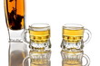 brandy with herb and two glasses