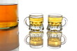 whiskey  bottle and two glasses isolated