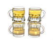 two glasses of hot shot brandy isolated