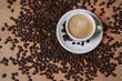 Coffee cup with beans