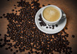Coffee cup with beans