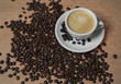 Coffee cup with beans