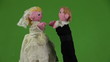 Wedding kiss puppets