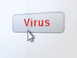 Protection concept: Virus on digital button background
