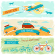 Vector: Set of horizontal travel banners in retro style. Set of horizontal travel banners in retro style.