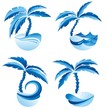 Summer travel  icons on white background