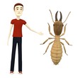 3d render of cartoon character with termite warrior