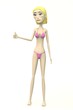 female character in swimsuit - thumb up