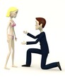 3d render of cartoon characters asking