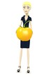 3d render of cartoon character with tomato