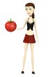 3d render of cartoon character with tomato